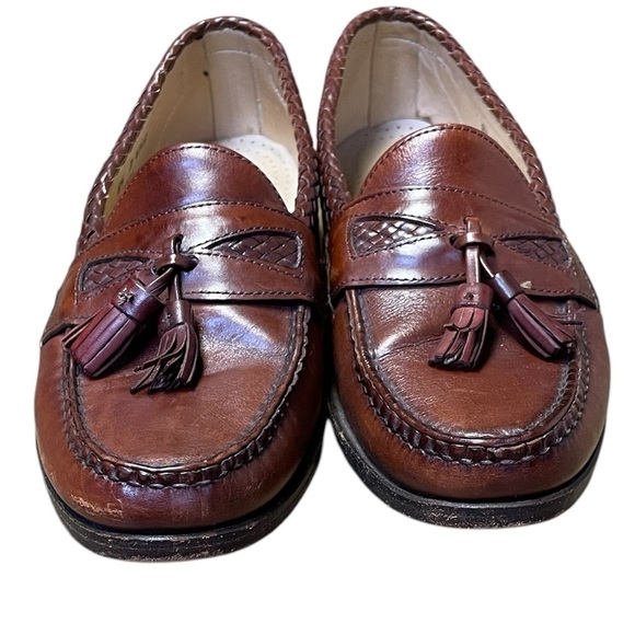 Allen Edmonds Maxfield Tassel Loafers Men's 8.5 D Brown Leather Slip On Shoes - Picture 4 of 13